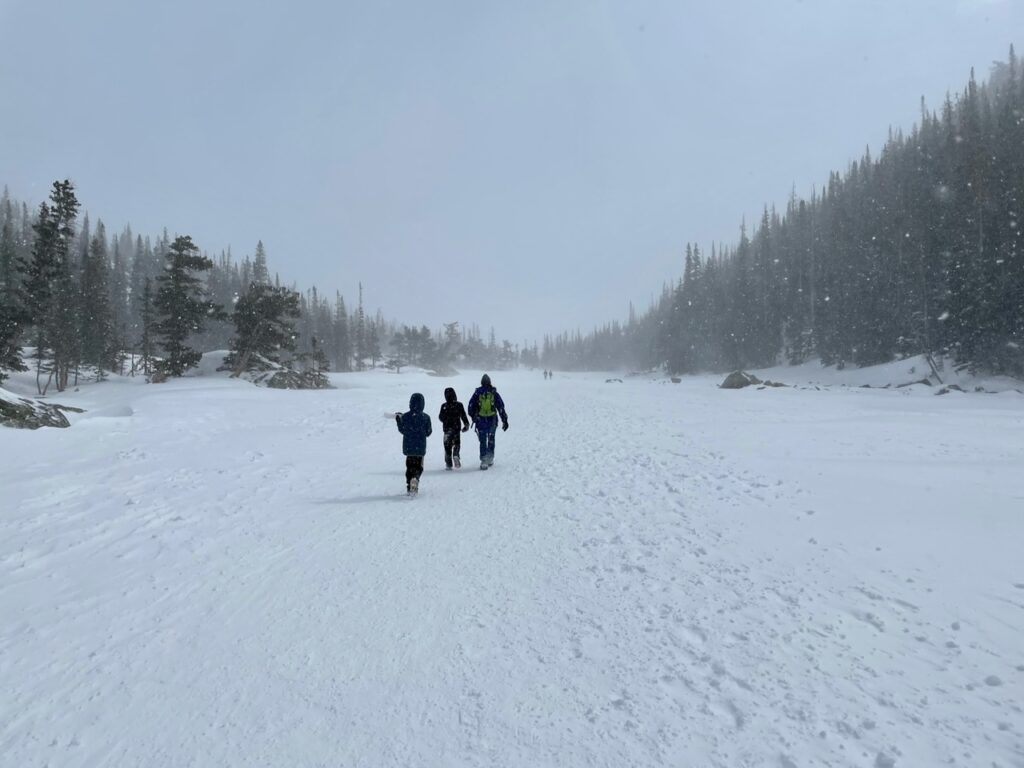 Walking over a frozen lake