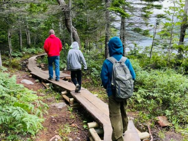 hiking along Jordan Lake, ME