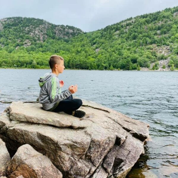 meditating around Jordan Pond, ME