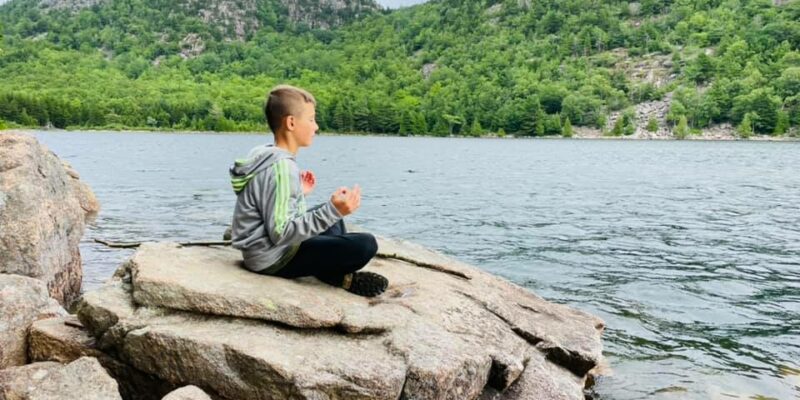 meditating around Jordan Pond, ME