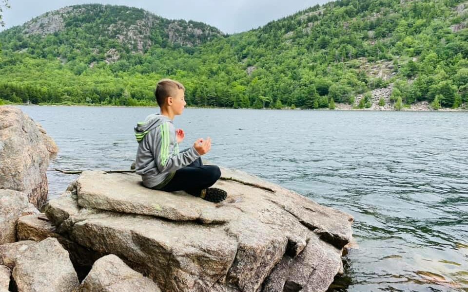 meditating around Jordan Pond, ME