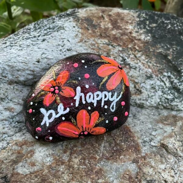 Decorative kindness rock "be happy"