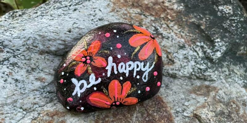 Decorative kindness rock "be happy"