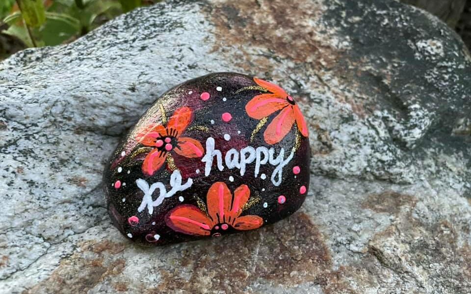 Decorative kindness rock "be happy"