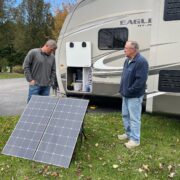 Testing solar panels before we embark