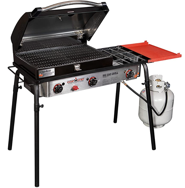 Big Gas Grill, which is powerful enough to grill my favorite camper recipes. Add the grill top or cook directly. othe burners.